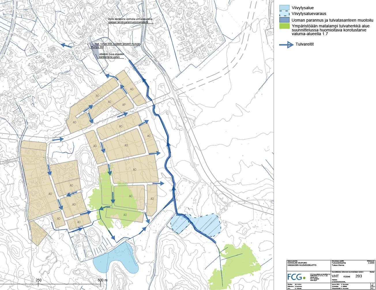 Liite 6, Hulevesiselvitys, tulvareittikartta Bilaga 6, Dagvattenutredning, bräddavloppskarta http://www.kokkola.