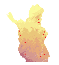 myös paikan korkeus merenpinnasta (Äijälä ym. 2014), mikä ei ilmene alueista. Lämpösumma-alueet jaettiin kolmeen luokkaan: <700 d.