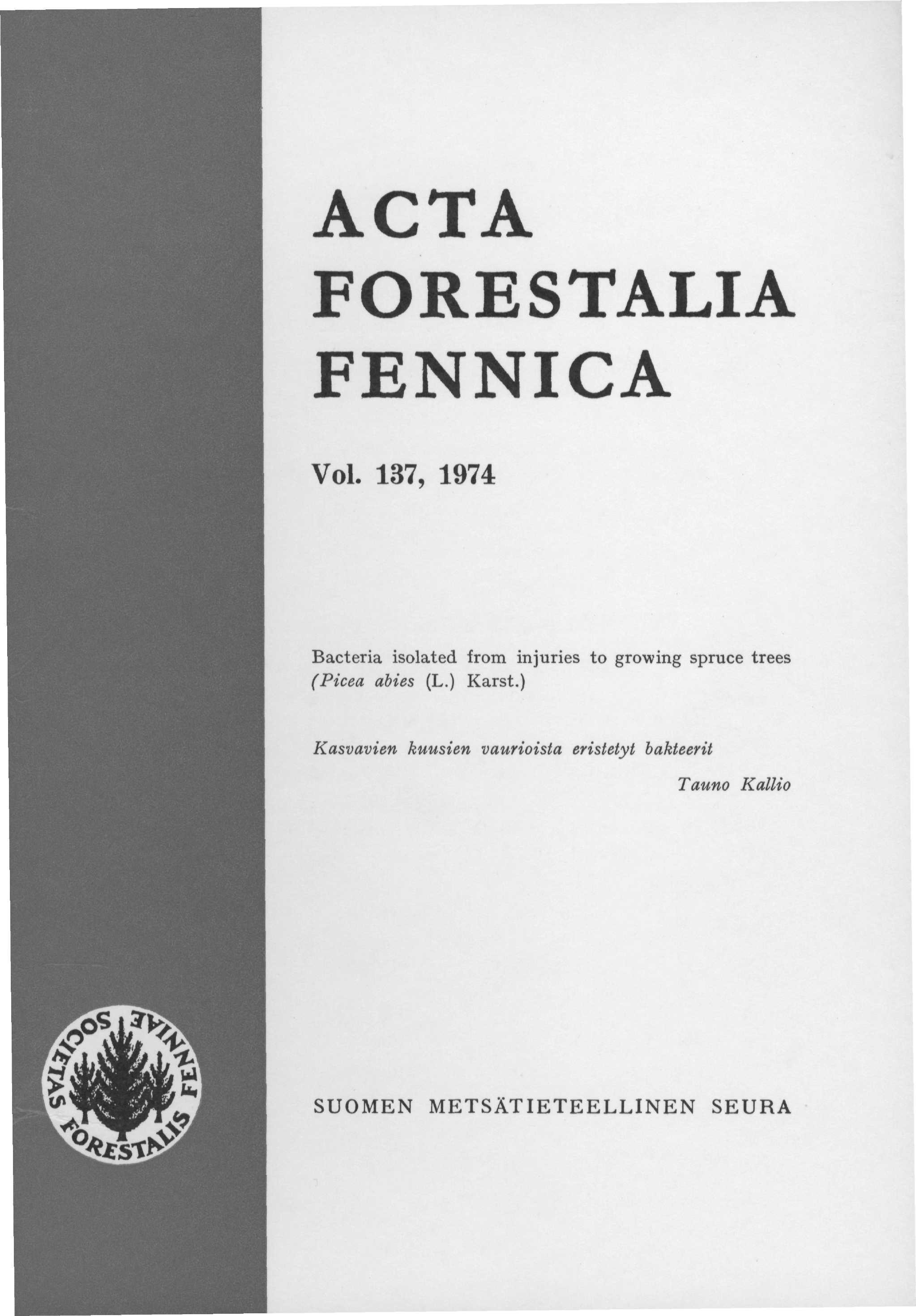 ACTA FORESTALIA FENNICA Voi.