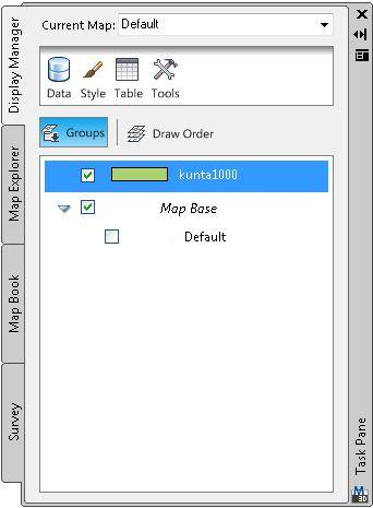 Liite 1 4 (7) Kuvaan lisätyt tasot näkyvät nyt Task panen Display manager -välilehdellä, josta ne voi laittaa päälle ja pois valintaruutua klikkaamalla (kuva 7).