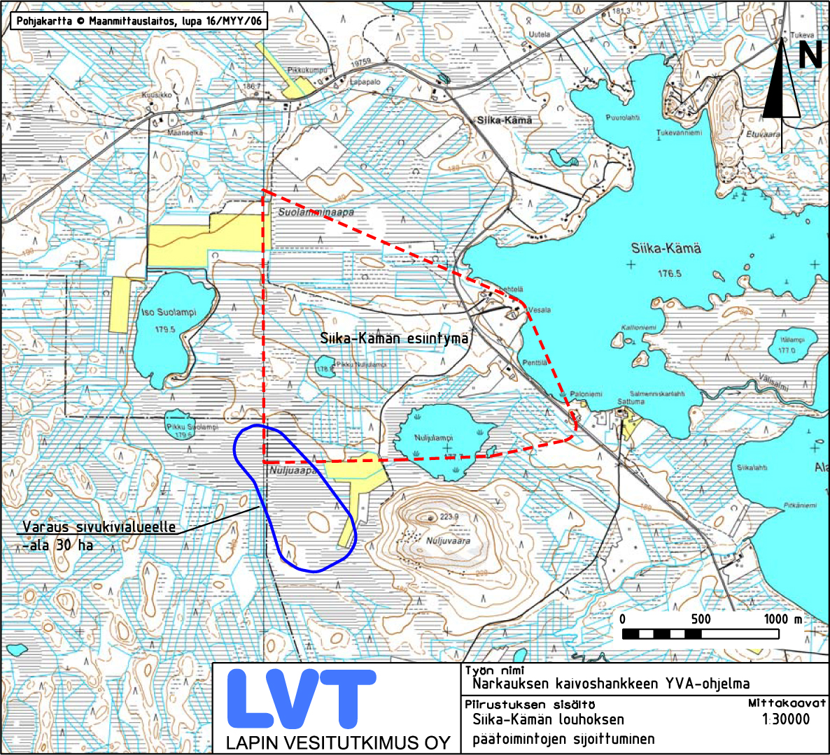 8 Gold Fields Arctic Platinum Oy Kuva 5. Siika-Kämän louhoksen toimintojen sijoitus. 3.4 Louhinta Alustavasti kaivoksen vuosituotannoksi on kaavailtu 1,2 Mt (miljoonaa tonnia) malmia.