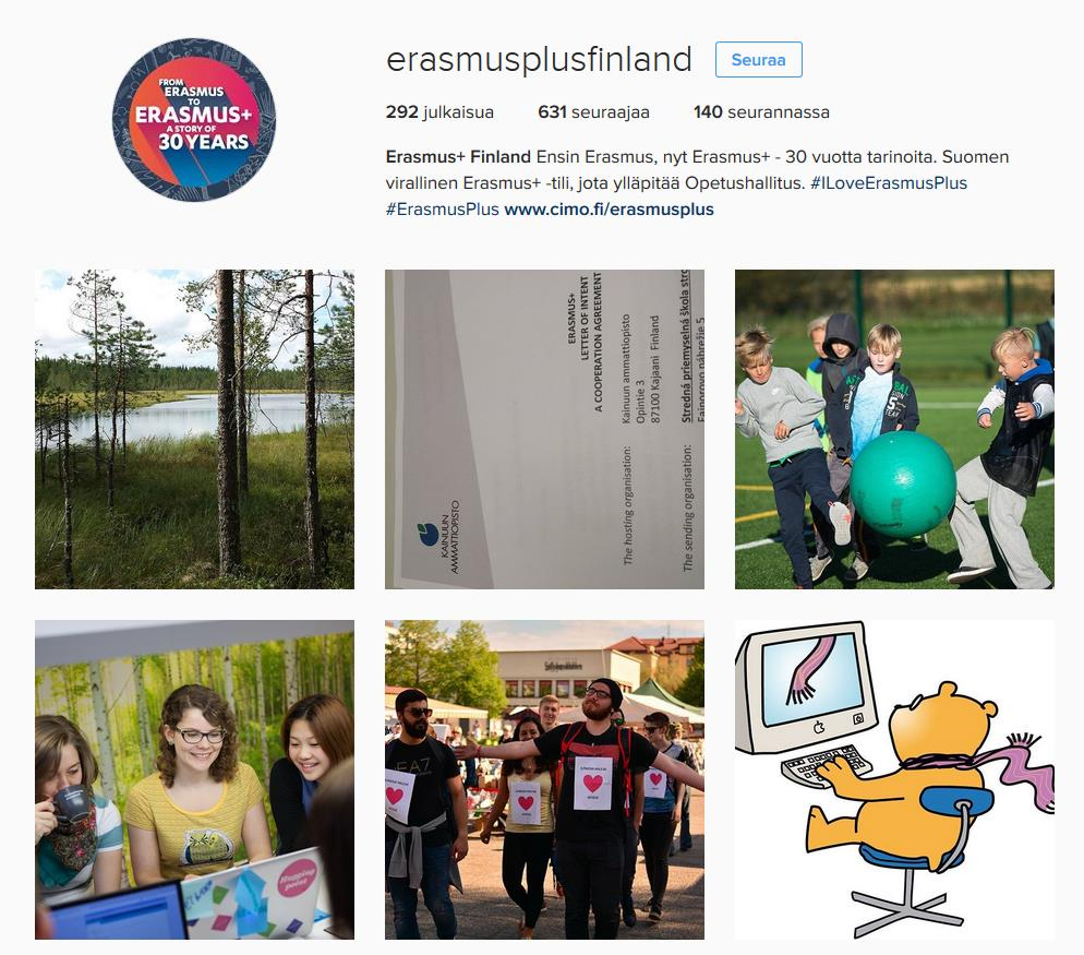 Erasmus+ 30 Instagramissa @Erasmusplusfinland #ILoveErasmusPlus #ErasmusPlus Haussa somelähettiläitä