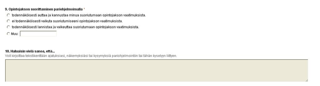 ENSIMMÄINEN OPISKELIJAKYSELY LIITE 2