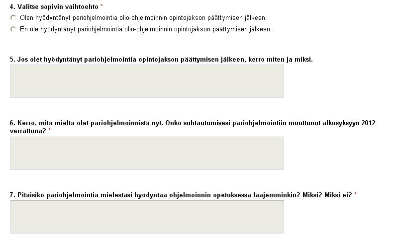 NELJÄS OPISKELIJAKYSELY