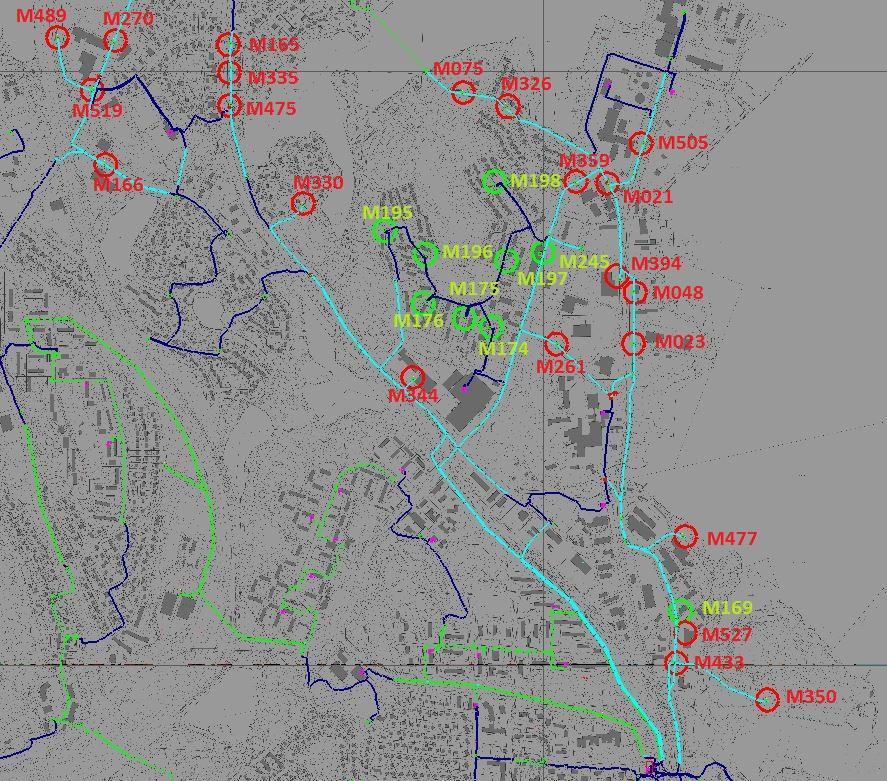 39 (65) KUVA 9. Kelloniemi Kettulanlahti, nykyinen verkko Alueen kuutta kj-lähtöä syötetään Männistön sähköasemalta. Lähdöt ovat J22, J23, J24, J25, J26 ja K05.