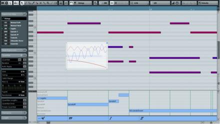 10.1.5 Key Editor Key Editor (Kuva 82.) on MIDI-työkalu monipuolisilla ominaisuuksilla musiikintekijöille. Mahdollistaa erilaisten, jopa nuottikohtaisten muokkausten tekemisen.