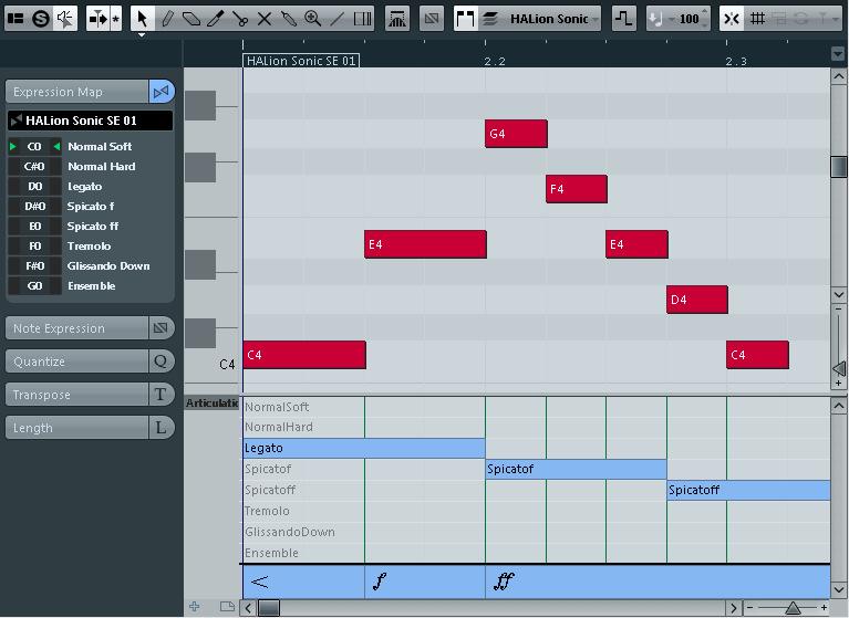 Kuva 86. VST Expression -ikkuna MIDI-tietojen muokkaamiseen 10.1.10 Note Expression Note Expression (Kuva 87.