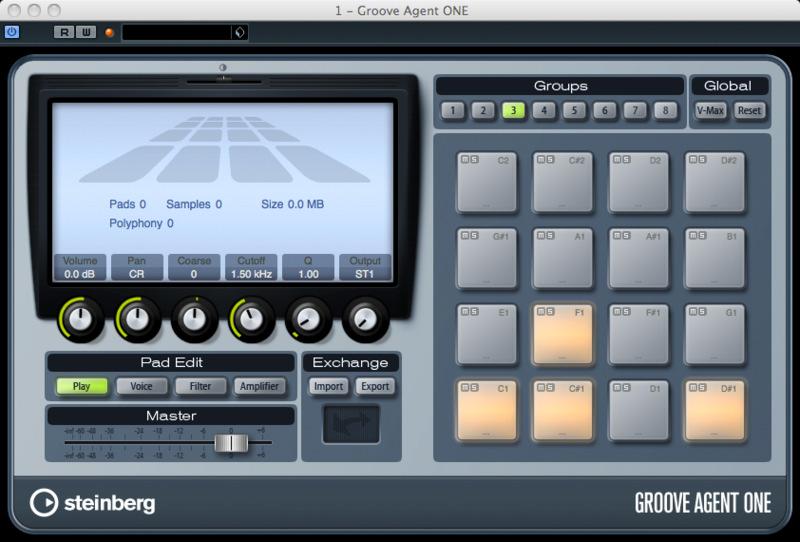 Groove Agent ONE (Kuva 90.) on rumpusämpläyksen ja -soundien muokkaustyökalu, joka on liitetty muihin Cubase 6:n toimintoihin joustavasti.