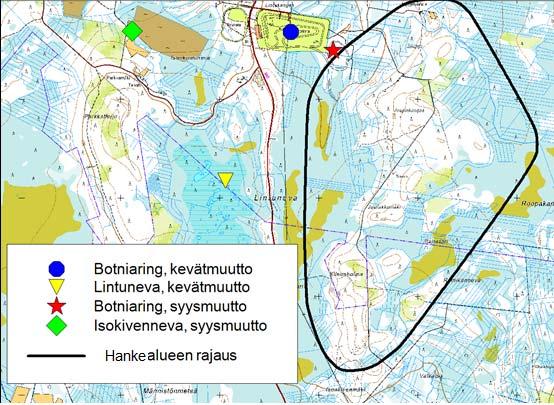 Silvestris luontoselvitys oy: Joupinkangas linnustoselvitys 2013 8 (41) 4.1. Muutonseurannan menetelmät Keväällä muuttoa tarkkailtiin kahdesta pisteestä (kartta 3).
