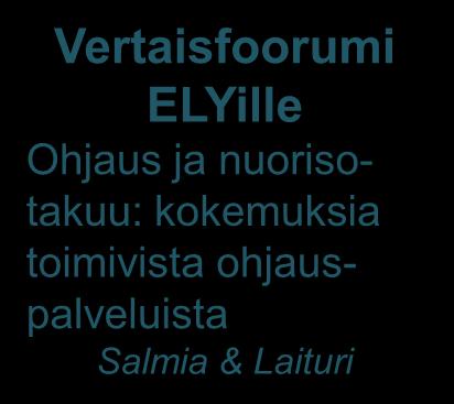 Etelä- Savo) - ohjauskoulutusta nuorten