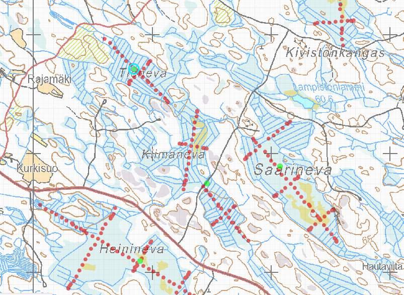 Pomarkku, Tieneva (Kiimaneva-Isokeidas) (5242, 5241) GTK:n turvevarojen tilinpitoaineisto: Suon pinta-ala: 20 ha Suon kokonaisturvemäärä: 0.36 milj. suo-m3 Turvekerroksen keskipaksuus: 1.