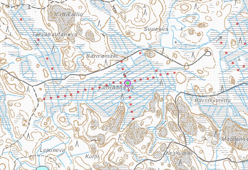 Kankaanpää, Tahlasneva (15791) GTK:n turvevarojen tilinpitoaineisto: Suon pinta-ala: 34 ha Suon kokonaisturvemäärä: 0.84 milj. suo-m3 Turvekerroksen keskipaksuus: 2.