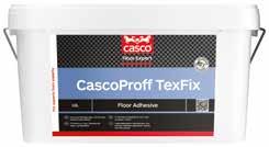 Solid CascoProff TexFix Tarramainen lattialiima, jolla liimatuista kohteista voidaan päällyste irrottaa ja vaihtaa helposti.