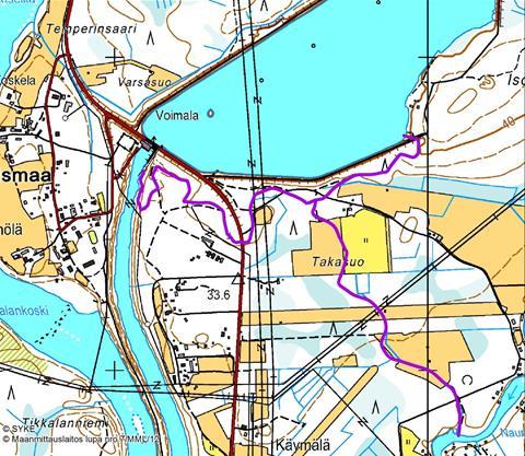 Maalismaa Esitetään tehtäväksi ohitusuoma 1,6 km ja