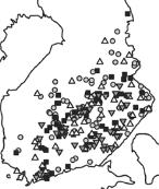 Syvänteiden pohjaeläimet ongelmallisia matalissa järvissä Syvänne-eläimistön vaihtelu suurta matalissa sekä vertailu- että kuormitetuissa järvissä.