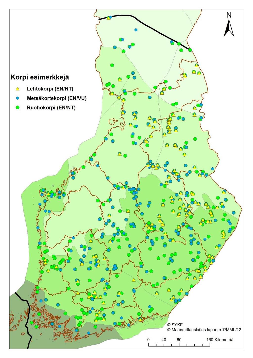 Korvet Valtaosalla kohteista on