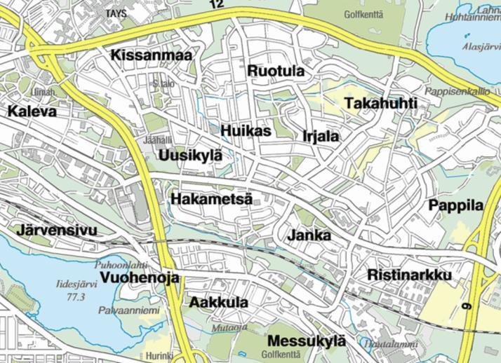 ASEMAKAAVAMUUTOS Kaava-alue sijaitsee Tampereen Pappilassa, noin 5 km etäisyydellä Tampereen keskustasta Sammon valtatien varrella. Asemakaava-alue (n.