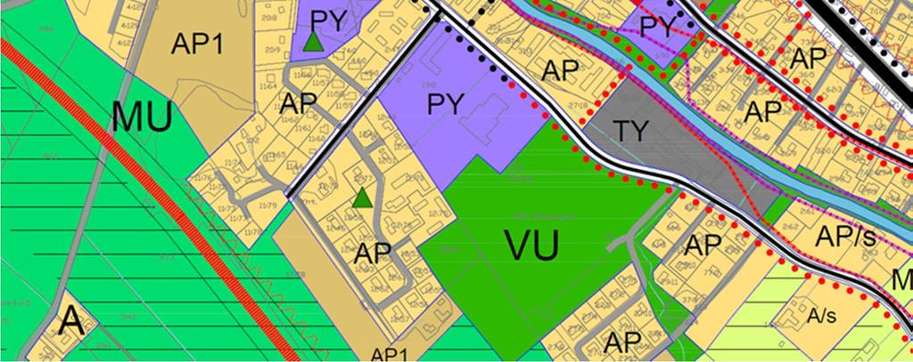 Suunnittelun kohteena olevien teiden varteen sijoittuu osayleiskaavassa pientalovaltaisia asuinalueita, virkistysalueita, urheilu- ja virkistyspalvelujen alue, julkisten palvelujen ja hallinnon