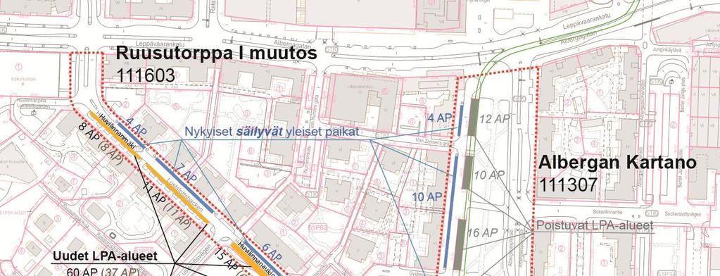 13 (18) 4 ASEMAKAAVAN KUVAUS 4.1 Yleisperustelu ja -kuvaus Asemakaavan muutoksella Huvilinnanmäen, Huvilinnanaukion ja Säterinkadun katualueista erotetaan 5 kpl autopaikkojen korttelialueita (LPA).