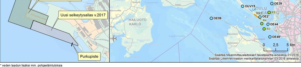 Nykyisen väylälinjauksen osalta (VE0 ja