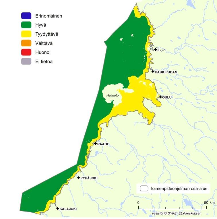 tämiseksi. Vedenalaisen melun ja muun energian mereen johtamisen tilaa vuonna 2020 ei ole tietopuutteiden vuoksi mahdollista ennakoida.