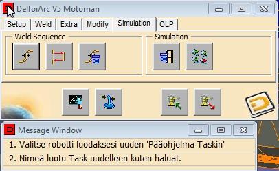 76 14 SIMULATION VÄLILEHTI Luo pääohjelma Valitse