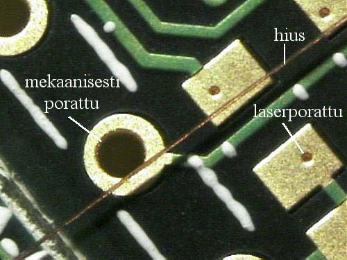 6.3 Mikro-reikien poraus piirilevyyn Elektronisten laitteiden pienentymisen myötä komponenttien ja piirilevyjen koko on pienentynyt jatkuvasti.