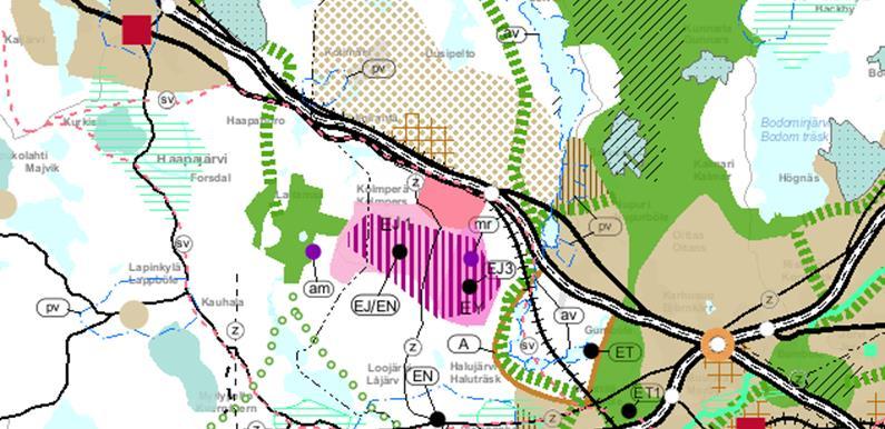 Kaupunkisuunnittelulautakunta 26.08.2015 Sivu 40 / 54 2. Maakuntakaavassa vuodelta 2014 Kulmakorven taajama-aluemerkintä muutettiin Työpaikka-alueeksi.
