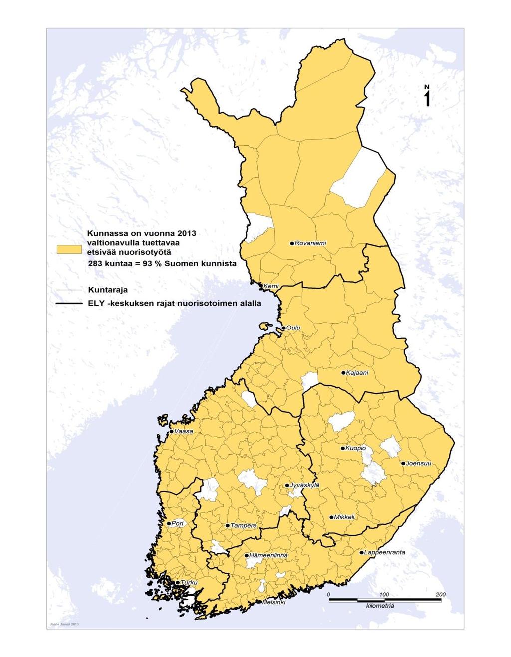 Vuonna 2013 valtionavustuksella tuetaan etsivää