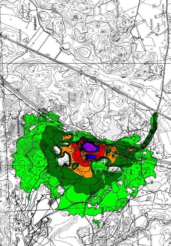 Kuva 3 Mittakaava 0 100 200 m Äänitaso db(a) < < <= < <= < <= < <= < <= <= NCC Roads Oy Ohkolan ottoalue,