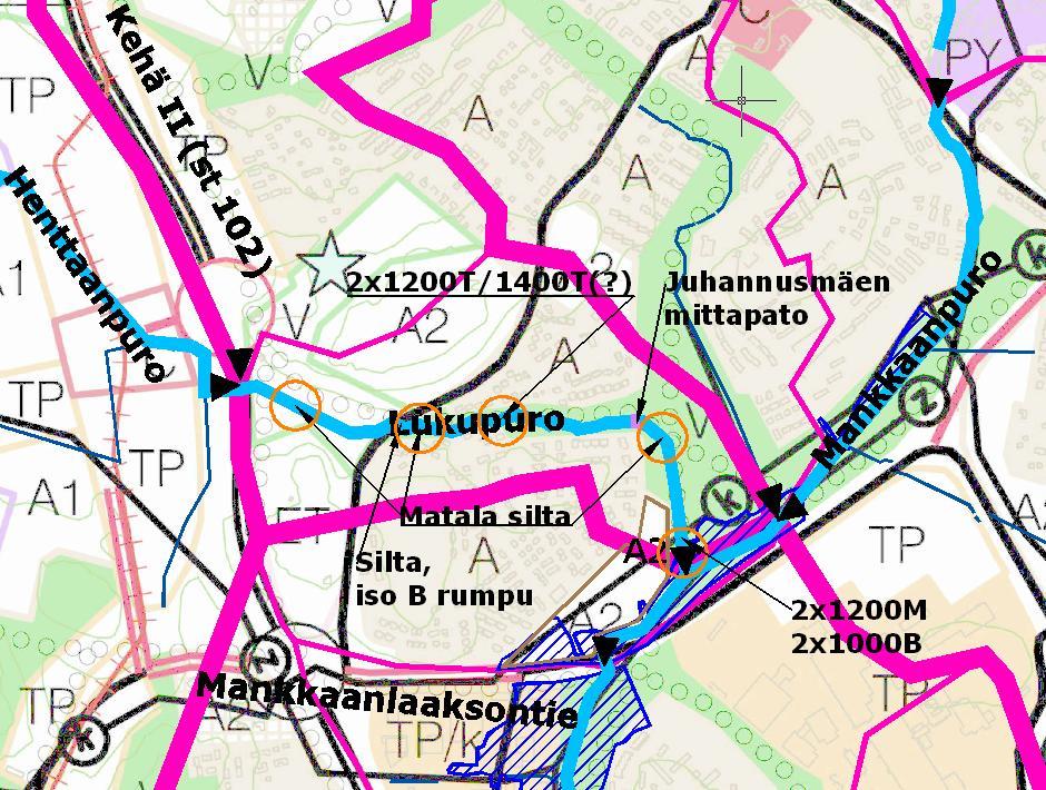 1-23 Suurpelto VI sallittavan hulevesimäärän arvioinnin pohjaksi voidaan esittää Suurpelto IV hulevesimäärän laskemisessa käytettyä pinta-alasuhdetta Suurpelto VI / (Suupelto III-V + Lillhemt itäosa).