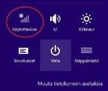 Windows 8 Vie hiiren kursori tietokoneen näytön oikeaan yläkulmaan. Valitse sen jälkeen Asetukset (rattaan kuva). Valitse seuraavaksi kuuluvuuspalkit.