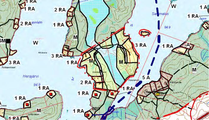 4.11 Katajaniemi Muutoskohde sijaitsee Sammalus-järven länsirannalla tilalla Katajaniemi (689-417-8-73). Muutoskohteeseen liittyvät läheiset rakennuspaikat. Kuva 25.