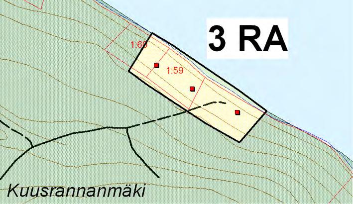 4.16 Hirvirinne Muutoskohde sijaitsee Torsa-järven kaakkoisosassa tilalla Hirvirinne (689-408-1-60). Muutoskohteen liittyy kaakkoispuoliset lomarakennuspaikoiksi lohkotut tilat. Kuva 31.