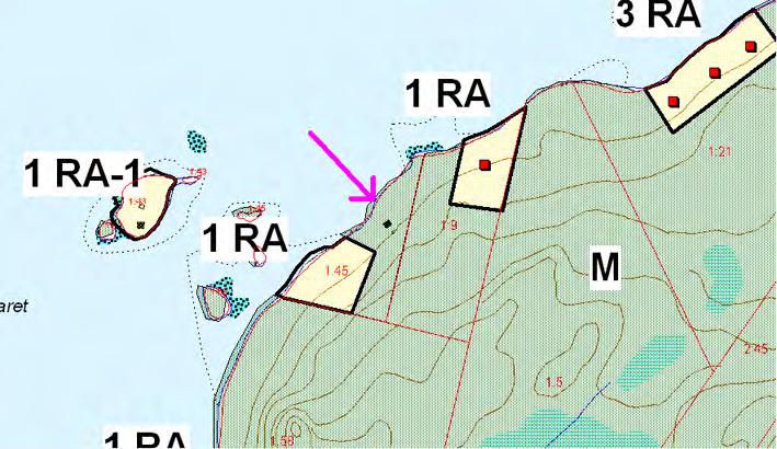 4.19 Oivala Muutoskohde sijaitsee Nurmijärven Suurisaaressa tilalla Oivala (689-408-1-45). Kuva 36. Ote voimassa olevasta rantayleiskaavasta. 4.19.1 Nykytilanne Voimassa olevassa rantayleiskaavassa tila on merkitty M- ja RA-alueeksi.
