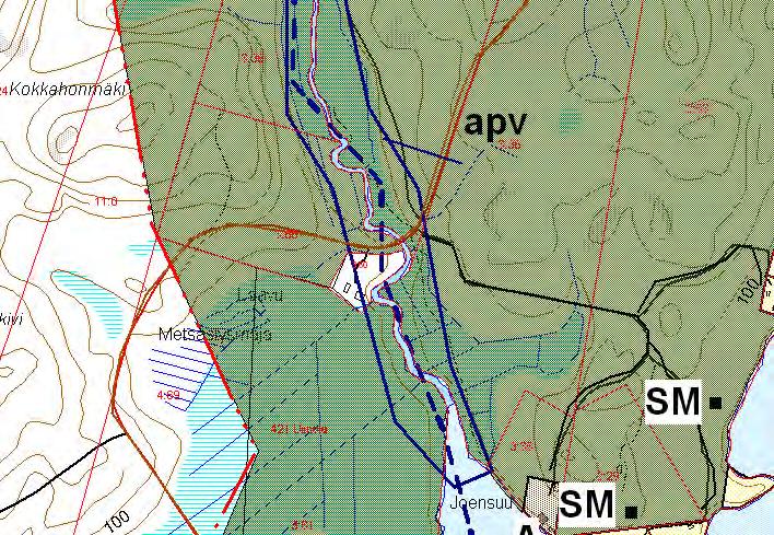 4.35 Herajoen alue Muutoskohde sijaitsee Harajärven luoteispuolella Herajoen varressa. 4.35.1 Nykytilanne Kuva 58. Ote voimassa olevasta rantayleiskaavasta.