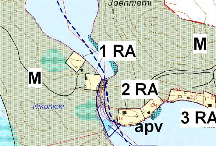 4.44 Tuulikallio Muutoskohde sijaitsee Nurmijärvi-vesistön eteläosissa Nikonjoen varrella tilalla Tuulikallio 4:6. Kuva 66. Ote voimassa olevasta rantayleiskaavasta. 4.44.1 Nykytilanne Voimassa olevasta rantayleiskaavassa tilalle on merkitty 2 olemassa olevaa lomarakennuspaikkaa, jotka ovat rakennettu osin rakennusalueiden ulkopuolelle.
