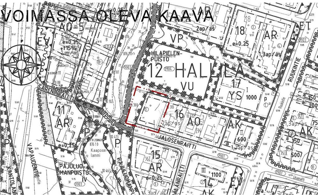 ASEMAKAAVAN SELOSTUS Diaarinumero 245/2009 Toimielinkäsittely Kaupunginhallitus Kaavanumero 12033 27.02.2009 (täydennetty 6.4.2009) KAUPUNKISUUNNITTELU JA KAAVOITUS tiedosto 12033ha16 ASEMAKAAVAN MUUTOS KOSKEE 12.