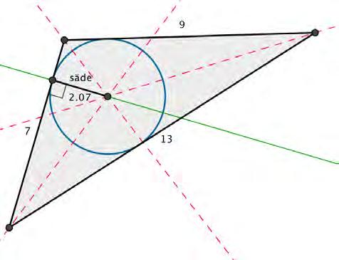 Tekijä Pitkä matematiikka 3 10.10.2016 160 Kolmioon saa piirrettyä halutun mittaiset sivut esimerkiksi tietyn säteisten ympyröiden avulla.