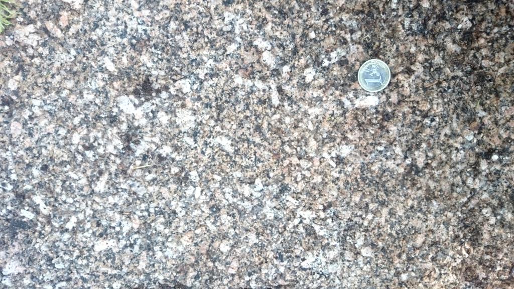 3.5. Pieniporfyyrinen graniitti Pieniporfyyristä graniittia sijaitsee pääasiassa kartoitusalueen luoteisreunassa. Havaintoja siitä on myös muiden graniittialueiden yhteydessä.