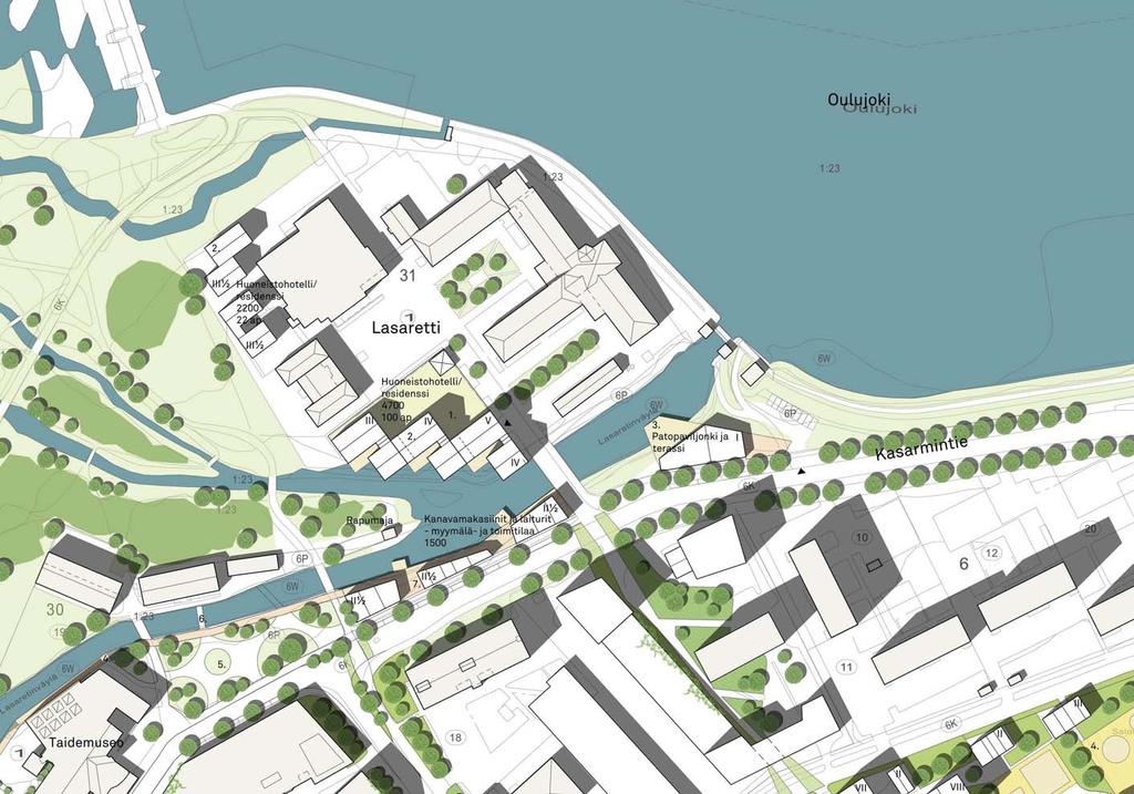 Nykytilanne, kuva Google maps Lasaretti Kanavan varteen syntyy uusi rakennetumpi miljöö.