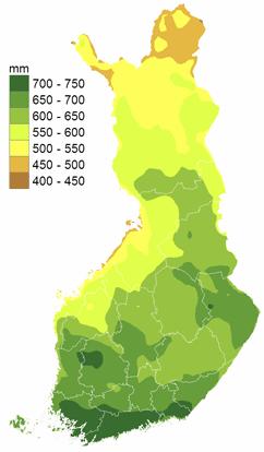 23 Keskivaluman arvot Itäisessa Suomessa ovat 10 13 l/s km 2.