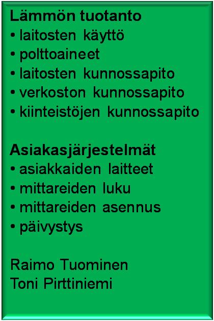 Kaukolämpö Oy:m oma pääoma oli 1 108 196, josta osakepääoma 43 476