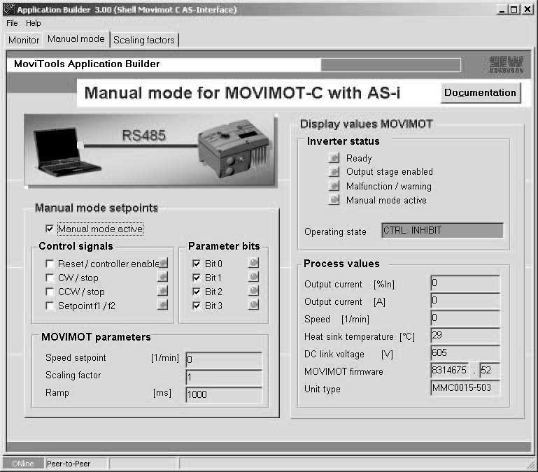11 I Toiminta Integroidulla AS-liitynnällä varustetun MOVIMOT -taajuusmuuttajan MOVITOOLS -käsikäyttö 11.