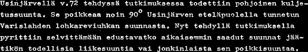 FXin ollen voitaneen Usinjarven lohkareiden todcnn2ik~isimpans tulosuqtana pit5is lghes pohjoista. Kuljetusmatkan selvittxmiseen ei!