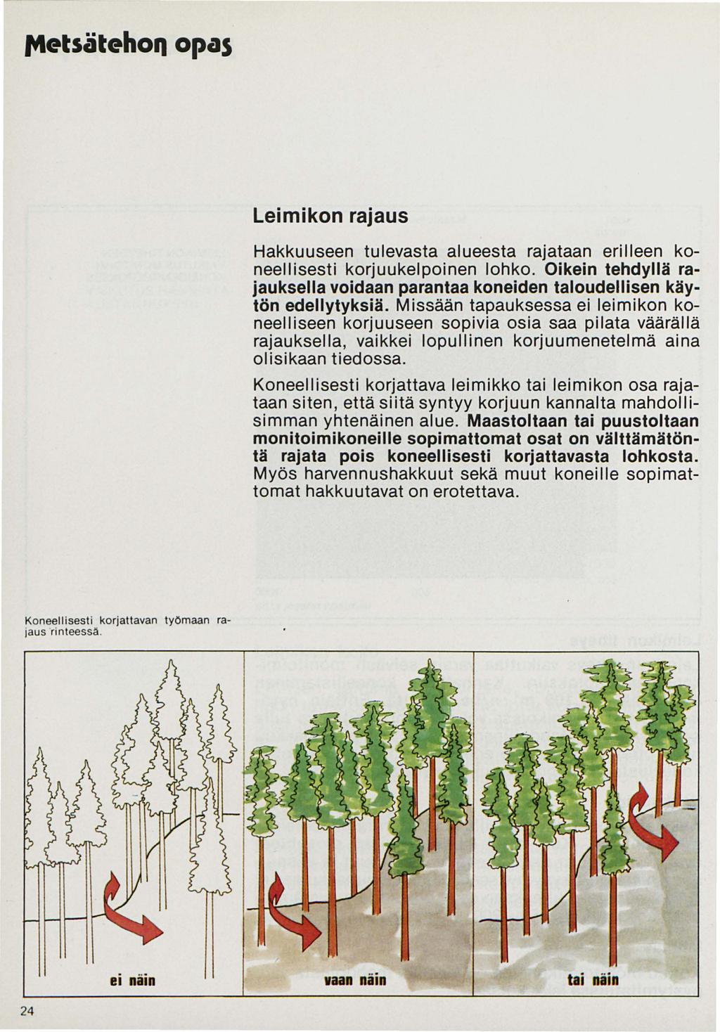 f4etsätehoq opas Leimikon rajaus Hakkuuseen tulevasta alueesta rajataan erilleen koneellisesti korjuukelpoinen lohko.