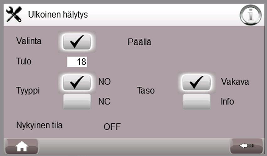 Mittaustiheys (0...30 Aika miten usein nykyinen lämpötila tarkiste- s) taan. Tehdasasetus 0. * Käyttöveden rajoituksessa 30 C ** Käyttöveden rajoituksessa 40 s. 5.4.7.