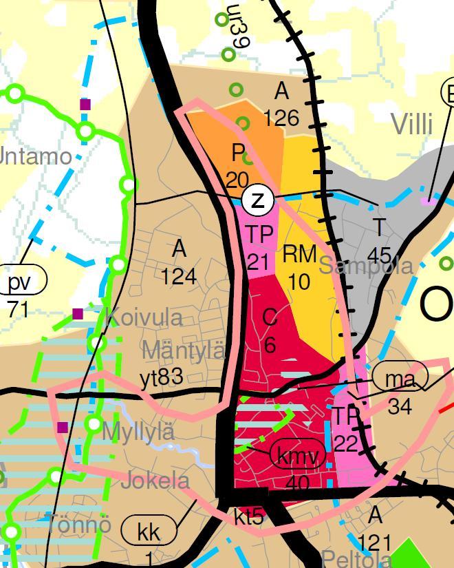 2 SUUNNITTELUTILANNE 3.2.1 Maakuntakaava Päijät-Hämeen voimassa olevassa maakuntakaavassa (ympäristöministeriön vahvistama 11.3.2008) suunnittelualue sijaitsee Orimattilan keskustatoimintojen alueella (C6).