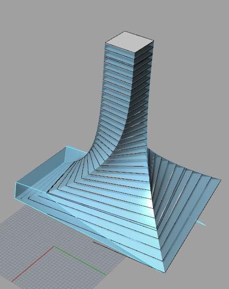1D/2D jotta siitä saa niin ison, että se leikkaa tornin Intersect (torni ja leikkauspinta) --> saadaan osa ääriviivaa uudelle pystysuoralle sivulle 15.