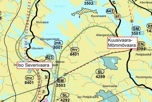 Kuusivaara-Mömmövaara Itä-Lapin maakuntakaavassa on Kuusivaara - Mömmövaaran tuulipuistohankkeen koillispuolella, lähimmillään noin 1,3 1,5 km:n etäisyydellä matkailun vetovoima-alue, Itä-Lapin